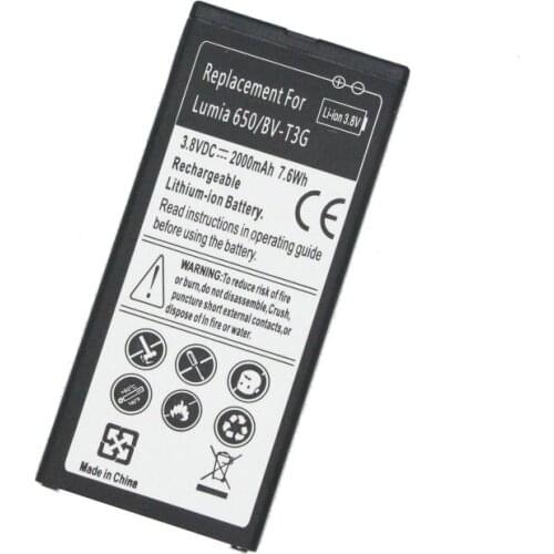 5pcs/lot 2000mAh / 7.6Wh BV-T3G Replacement Battery For Microsoft Nokia lumia 650 RM-1154 Batterie Bateria Batterij