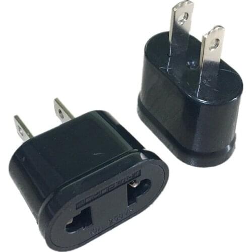 50 pcs white /black Plug adapter! White EU to AMERICAN USA US Travel Adapter Power Converter Wall Plug