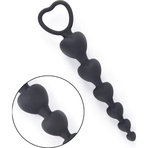 Anal Beads Plug Heart Shape Anal Plug Bead Toys Big Anal Balls Silicone G-Spot Stimulating Butt Plugs Adult Sex Toys