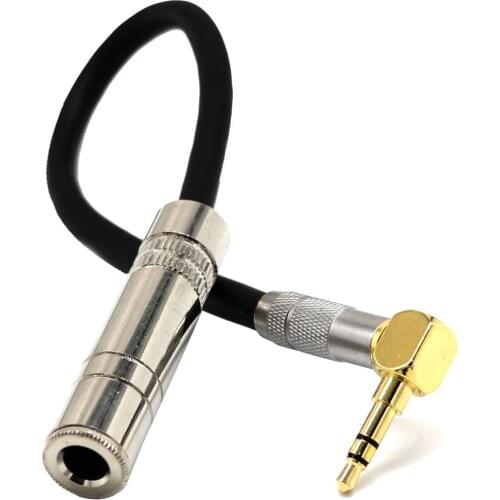 Jack Audio Plug 3.5mm Male to 6.35mm Adapter Female Stereo Extension Aux Cable Angled Splitter Audio Car Line Wire Gold Plated