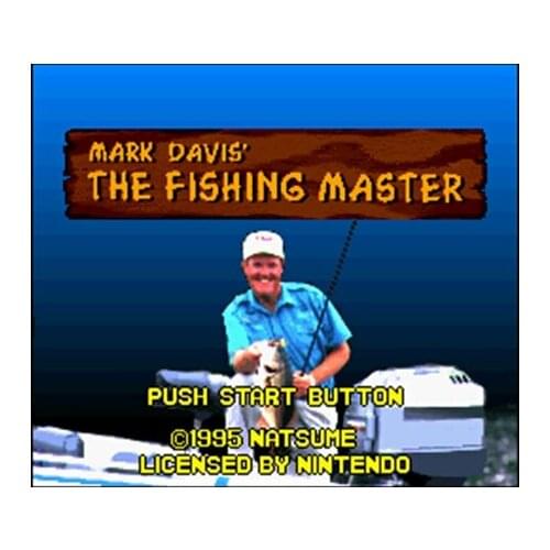 Mark Davis' The Fishing Master USA Version 16 bit Big Gray Game Card For NTSC Game Player