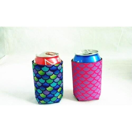 10*13cm New Mermaid Slim Can Sleeves Can Neoprene Beverage Coolers With Bottom Beer Cup Cover Case
