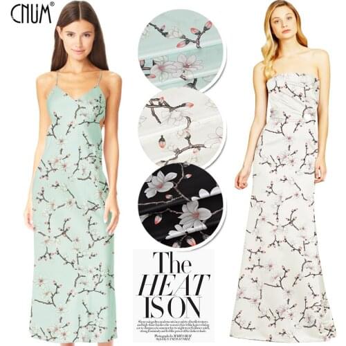 CNUM SP651 Pure Silk /Magnolia/ Silk Fabric 93% Silk 7% Spandex Elastic/Width 1.29yd Thickness 19mm,Sold By Meters