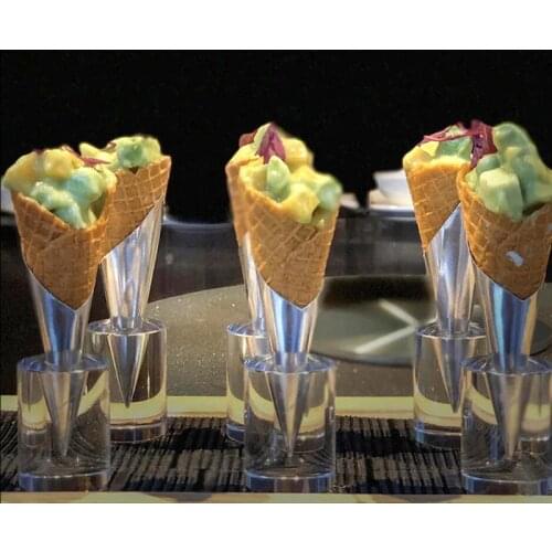 1PCS Ice Cream Holder Acrylic Cupcake Ice Cream Cones Holder Stand For Wedding Party Buffet Display Ice Cream Tool