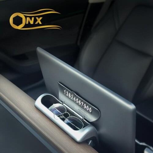 Car glasses box multi-function parking sign storage sunglasses change decoration Accessories For Tesla model 3 model Y