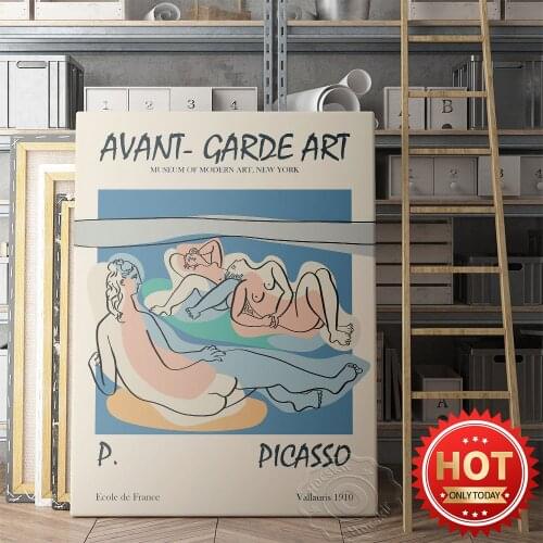 Pablo Picasso Avant Garde Art Poster, Picasso Color Abstract Human Nake Canvas Prints, Vintage Figure Painting, Anniversary Gift