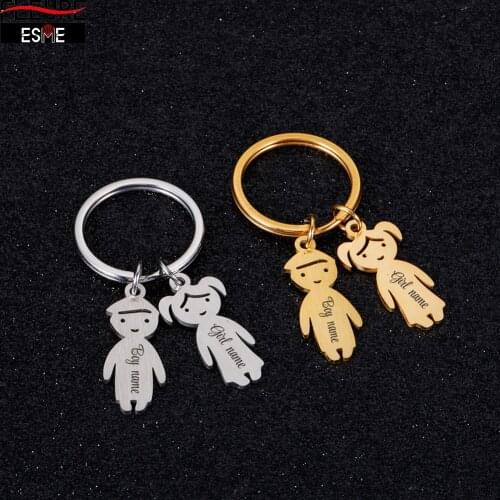 Custom Keychain Personalized Baby Shape Cute Jewelry Keychain on The Phone Car Keys Bags Gift for Men Women Dady Love Key Ring