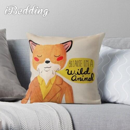 Because I'm A Wild Animal Throw Pillow Cushion Cover Polyester Throw Pillows Case On Sofa Home Living Room Car Seat Decor
