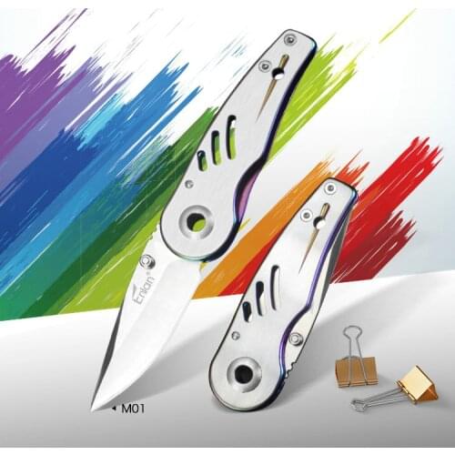 ENLAN Rainbow Pocket Knife Camping Survival knife Small folding Knives 8cr13mov Blade ,420SS Handle Outdoor Tool Dropshipping