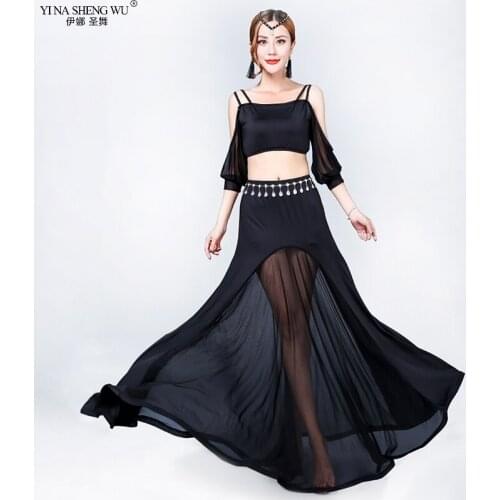 Womens Belly Dance Set 2pcs Costume Belly Dancing Clothes Sexy Girl Bellydance Clothes Wear 2pcs Dance Set Top Skirts Clothing