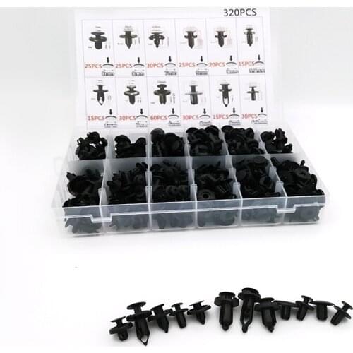 Door Panel Fender Fastener Clip Retainer Car Bumper Mixed 320pcs Auto Universal Rivet
