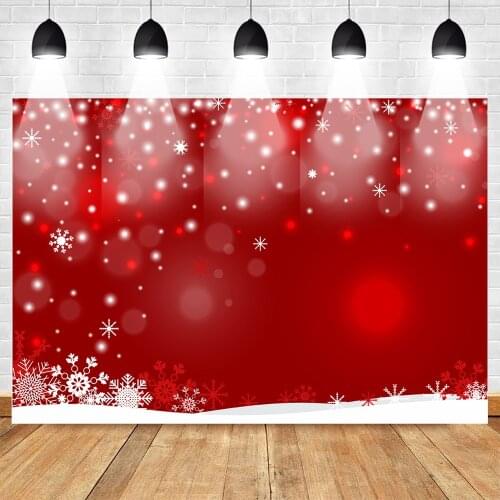 MOCSICKA Christmas Backdrop Red Winter Snowflake Photo Studio Background Red Christmas Party Bokeh Photography Backdrop