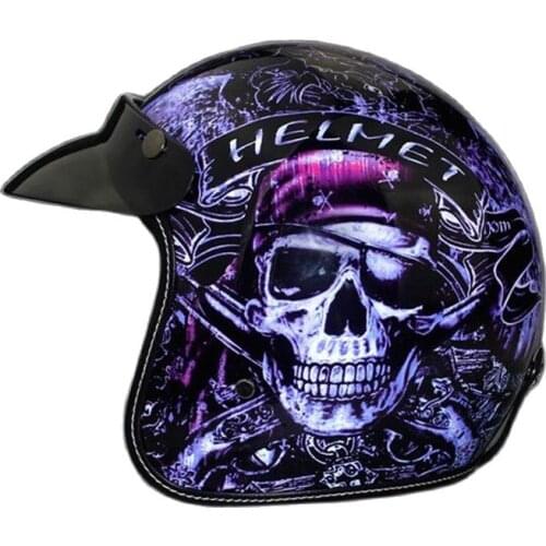 Motorcycle Half Face Helmet Open Face 3/4 Motorcycle Helmet Men Women Casco Vintage Scooter Jet Helmet Retro Peder Half Helmet