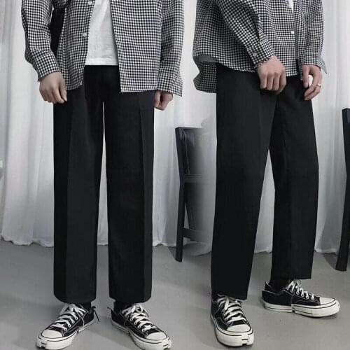 Men Pants Leggings Summer Loose Cropped Pants Pants Fashion Solid Color