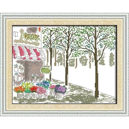 Everlasting Love Beach House Chinese Cross Stitch Kits Ecological Cotton Stamped 11 14CT DIY Gift New Year Decorations For Home