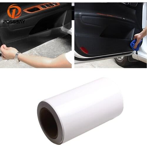 POSSBAY Car Door Stickers 10/15CMx300/500CM Rhino Skin Protective Film Car Bumper Hood Paint Protection Clear Anti Scratch Film