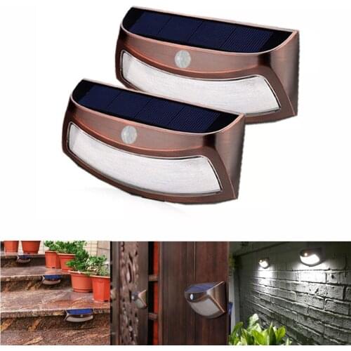 Copper 8 LED Solar Power Light Outdoor Solar Smiling Wall Light Wireless Waterproof For Stairs Garden Doorway Night Wall Light