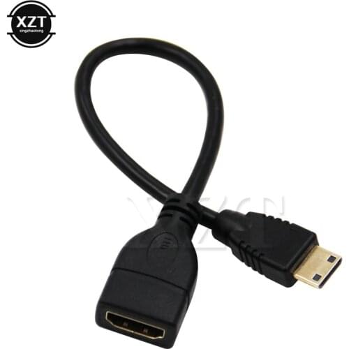 New 1.4 1080p 3D Gold plated Mini HDMI-compatible to HDMI-compatible Male-Female Adapter Cable Convertor for TV Camera tablets m