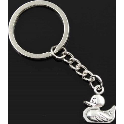 New Fashion Men 30mm Keychain DIY Metal Holder Chain Vintage Duck 19x16mm Bronze Pendant Gift
