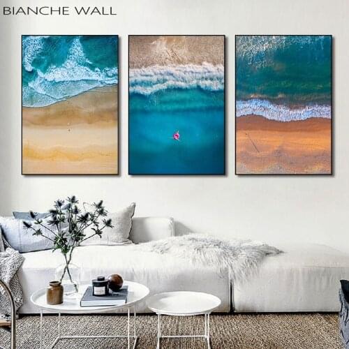 Beach Ocean Surfing Scenery Canvas Art Poster Nordic Decorative Print Wall Painting Scandinavian Decoration Picture Home Decor