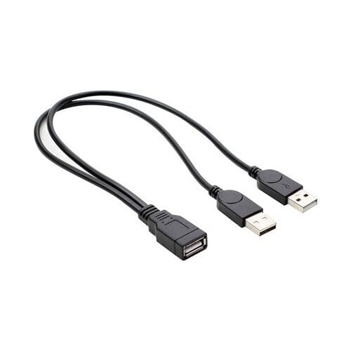 1pc USB 2.0 A Male to USB Female 2 Double Dual Power Supply USB Female Splitter Extension Cable HUB Charge for Printers