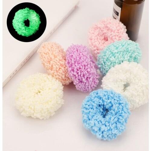 1PC Cream Color Luminous Hair Ring Rubber Band Soft For Women Ponytail Accessories Girls Headwear Female Scrunchie Hot Sale