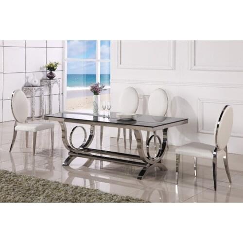 Modern dining table marble dining sets with chairs 6 chairs and one table