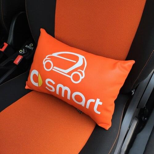 Car Styling Seat Lumbar Cushion Backrest Lumbar Pillow PU Leather For Smart 451 453 fortwo forfour Universal Accessories