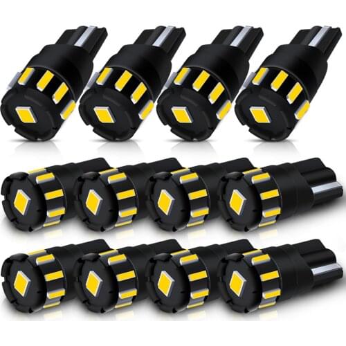 T10 W5W 194 168 LED Bulb For Parking Light License Plate Lamp Interior Read Dome Lamp New Super Bright White Amber Red Diode 12V