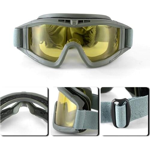 Black Green Tactical Goggles Military Shooting Sunglasses 3 Lens Army Airsoft Paintball Motorcycle Windproof Wargame Glasses