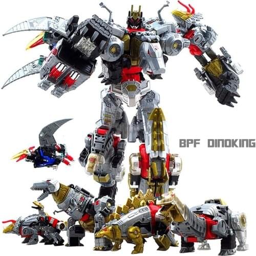 BPF Transformation G1 Dinoking Volcanicus Dinobots 5IN1 Grimlock Slag Sludge Snarl Swoop Slash Dinobots Action Figure Robot Toys