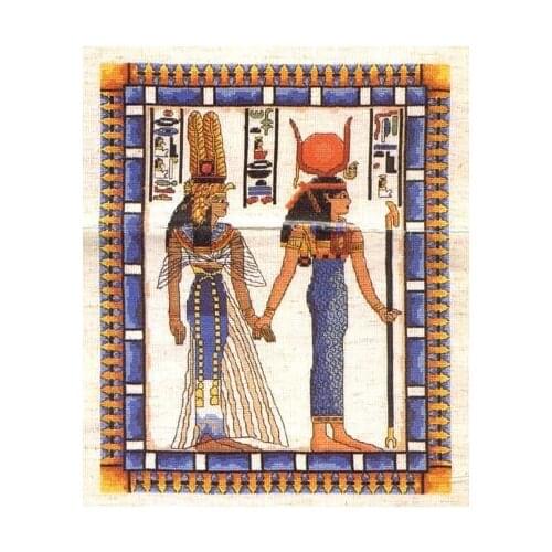 Fishxx Cross Stitch E062portrait[Egypt]African couple noble soluble printing,100% accurate pattern,11CT,Need to embroidery