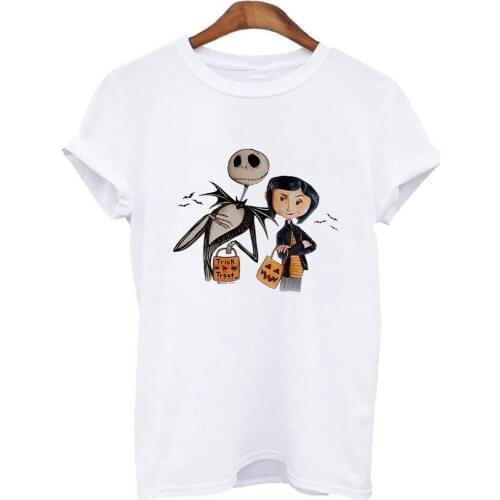 Womens T-shirt Halloween Skull Print T-shirt Harajuku Graphic T-shirt Summer T-shirt Casual Fashion Top Female