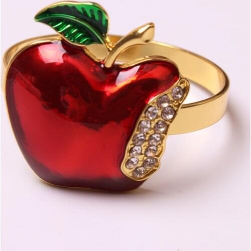 12pcs/lot Hotel western restaurant Christmas table decoration Christmas fruit napkin buckle dripping napkin ring