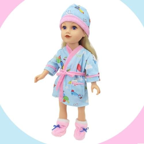 2021 New Pattern Peach Heart Pajamas + Hat Fit 18Inch American 43cm Baby Doll Clothes Accessories,Girls Toys,Generation