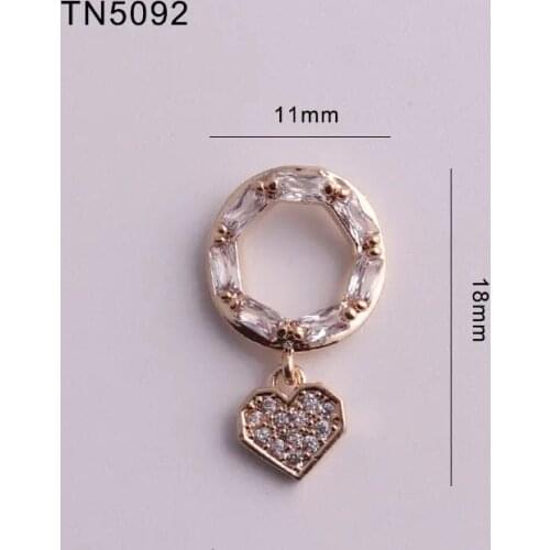5pcs TN5092 Love Round Alloy Zircon Nail Art decoration jewelry Rhinestones decor nails accessories supplies decorations charms