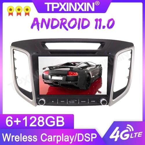Android 11 6+128G For Hyundai IX25 GPS Car Multimedia Player Headunit Audio Radio Navigtion Tape Recorder