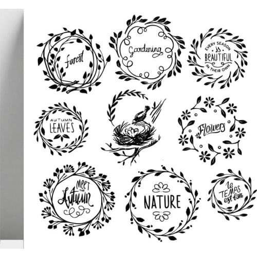 AZSG Cute Bird Leaves Garland Clear Stamps For DIY Scrapbooking/Card Making/Album Decorative Silicone Stamp Crafts