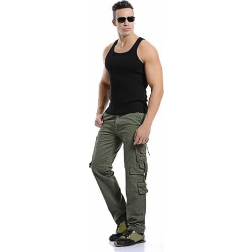Military Tactical Pants Men Multi-Pocket Men Straight Cotton Pants Male Cargo Pants For Boy Hiking Trousers 2021
