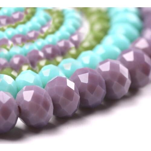 Chinese Crystal Beads Wholesale 8/10mm 60Pcs/Lot Faceted Rondelle Glass Loose Spacer Beads For Jewelry Making Supplies Material