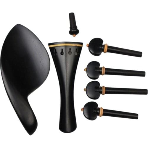 High quality 3 sets of violin ebony fittings 4/4 #6404