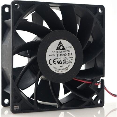 For delta FFB0924EHE 9238 90mm 92mm DC 24V 0.75A 2-wire -pin server inverter cooling fans case axial