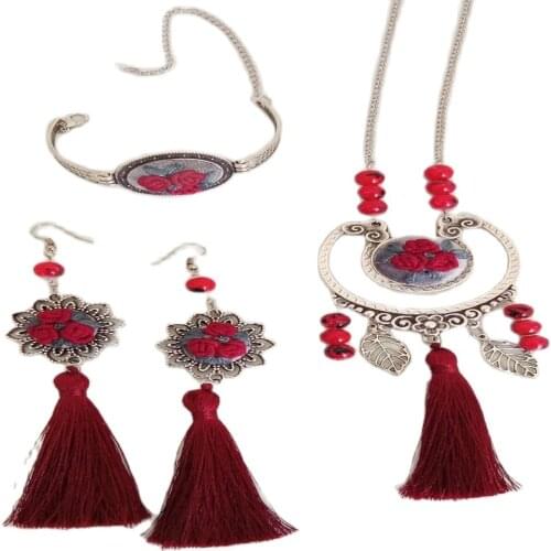 Women Jewelry Accessories Set Evening Dress Red Elegant Stylish Hand Handwork Beads Showy Gift Birthday Marriage Year Anniversary Party Rococo