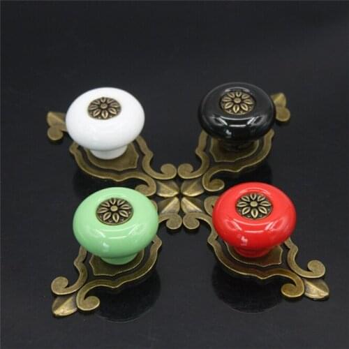 10pcs High-grade Ceramic Knob Dresser Knobs Colorful Cabinet Pulls Knobs / Unique Kitchen Door Handle Knob Furniture Hardware