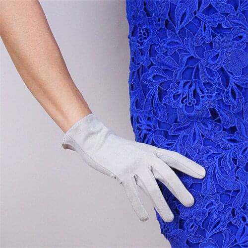 21cm Suede Short Gloves Short Section Emulation Leather Suede Silver Grey Matte Light Grey Female Free Shipping WJP28-21