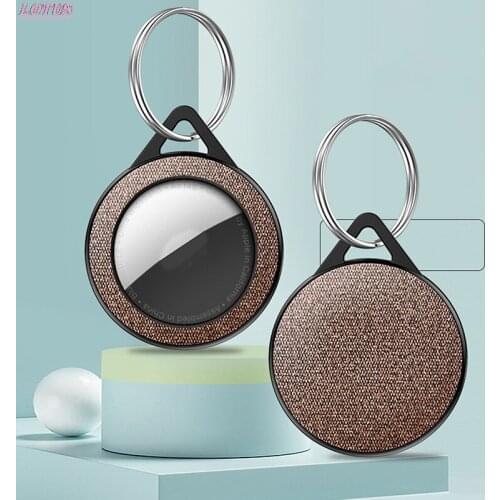 For AirTags 1:1 Leather Case Key Ring Luggage Tag Bag Charm Keychain Protective Shell For Apple Airtags Anti-lost Tracker Cover