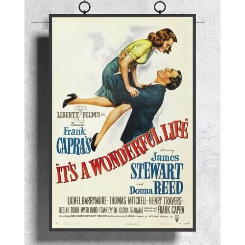 L070 IT Is A WONDERFUL LIFE Movie 1942 Christmas Silk Fabric Poster Art Decor Indoor Painting Gift