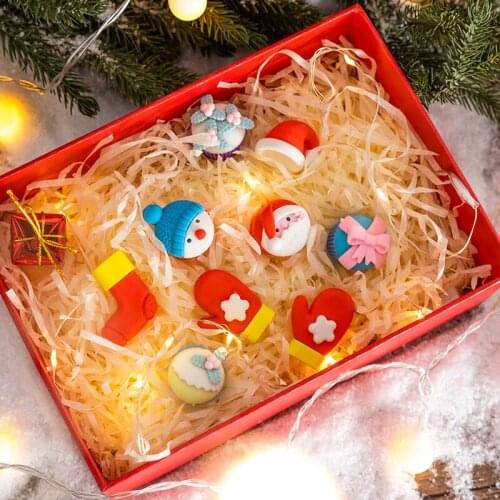 MINKYS 5pcs/box Cute Good Quality Christmas Eraser Cleaner For Pencil Festival Erasers Kids Gift School Stationery Gift