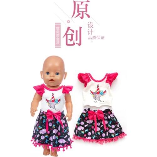 Fashion Dress Fit For 43cm Baby Re-born Doll 17 Inches Doll Clothes