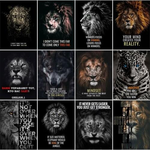 MomoArt DIY Diamond Painting Leopard Cross Stitch Kits Diamond Embroidery Animal Full Square Mosaic Lion Needlework Wall Decor